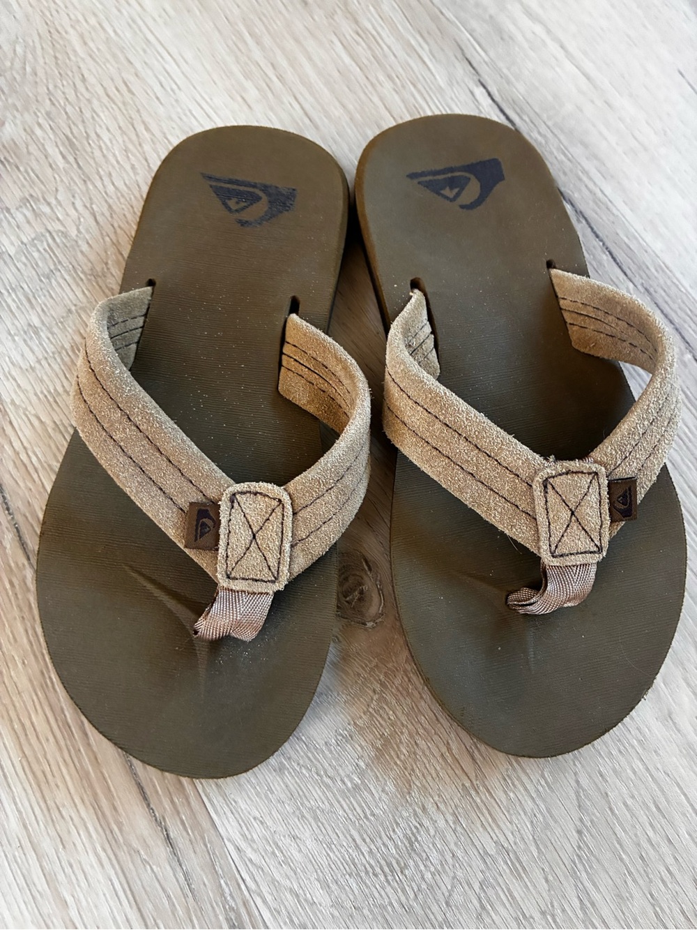 Quiksilver Kids Brown Tan Suede-Style Flip Flops